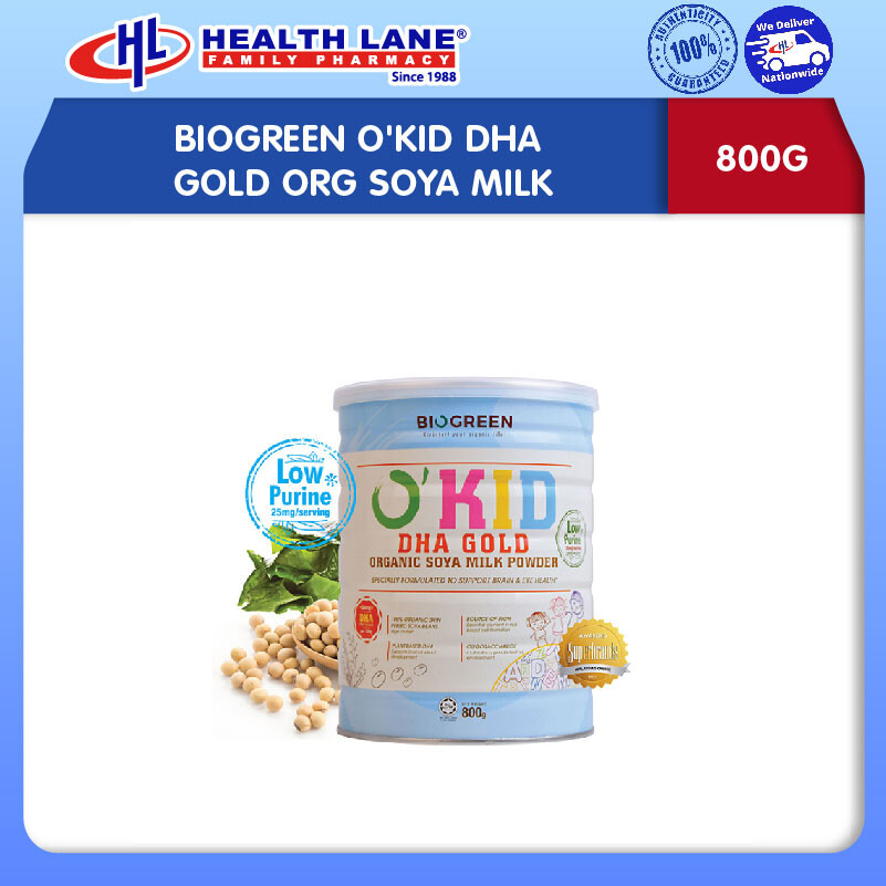 BIOGREEN O'KID DHA GOLD ORG SOYA MILK (800G)